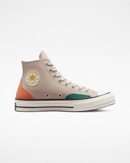 Pánské Boty Vysoké Converse Chuck 70 Color Block Béžový Zelene Oranžové | CZ P31CJ43